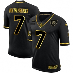 Nike Pittsburgh Steelers 7 Ben Roethlisberger Black Gold 2020 Salute To Service Limited Jersey