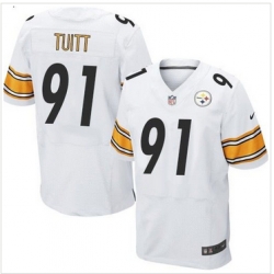 Nike Pittsburgh Steelers #91 Stephon Tuitt White Men 27s Stitched NFL Elite Jersey