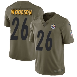 Nike Steelers #26 Rod Woodson Olive Mens Stitched NFL Limited 2017 Salute to Service Jersey