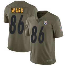 Nike Steelers #86 Hines Ward Olive Mens Stitched NFL Limited 2017 Salute to Service Jersey