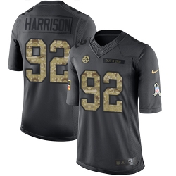 Nike Steelers #92 James Harrison Black Mens Stitched NFL Limited 2016 Salute to Service Jersey