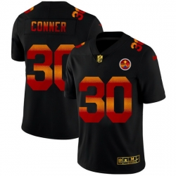 Pittsburgh Steelers 30 James Conner Men Black Nike Red Orange Stripe Vapor Limited NFL Jersey