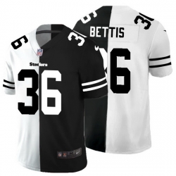 Pittsburgh Steelers 36 Jerome Bettis Men Black V White Peace Split Nike Vapor Untouchable Limited NFL Jersey