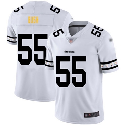 Steelers 55 Devin Bush White Men Stitched Football Limited Team Logo Fashion Jersey