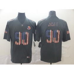 Steelers 90 T J  Watt 2019 Salute To Service USA Flag Fashion Limited Jersey