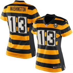 Nike Steelers #13 James Washington Yello Black Alternate Womens Stitched NFL Elite Jersey