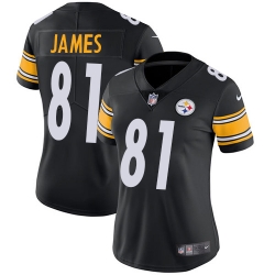 Nike Steelers #81 Jesse James Black Team Color Womens Stitched NFL Vapor Untouchable Limited Jersey