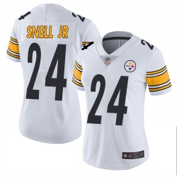 Steelers 24 Benny Snell Jr  White Women Stitched Football Vapor Untouchable Limited Jersey