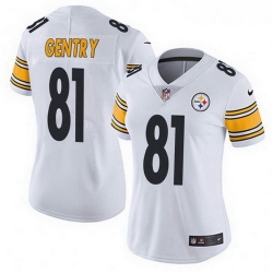 Women Nike 81 Zach Gentry Pittsburgh Steelers Limited White Vapor Untouchable Jersey