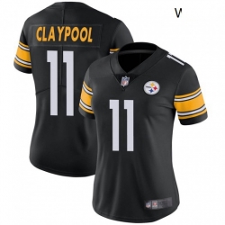 Women Nike Steelers 11 Chase Claypool Black Vapor Limited Stitched NFL Jersey