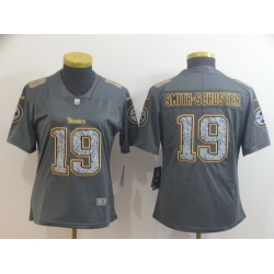 Women Nike Steelers 19 JuJu Smith Schuster Gray Camo Vapor Untouchable Limited Jersey