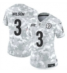 Women Pittsburgh Steelers 3 Russell Wilson 2024 F U S E Arctic Camo Salute To Service Limited Stitched Football Jersey