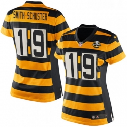 Womens Nike Pittsburgh Steelers 19 JuJu Smith Schuster Game YellowBlack Alternate 80TH Anniversary Throwback NFL Jersey