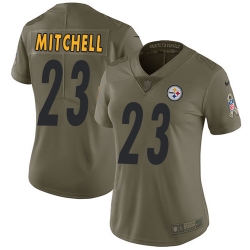 Womens Nike Steelers #23 Mike Mitchell Olive  Stitched NFL Limited 2017 Salute to Service Jersey