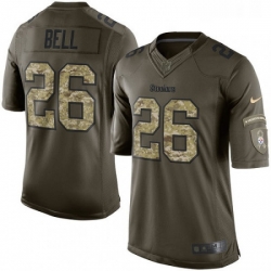 Youth Nike Pittsburgh Steelers 26 LeVeon Bell Elite Green Salute to Service NFL Jersey