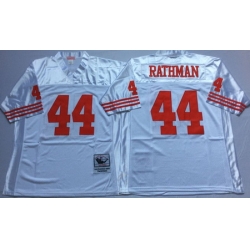 49ers 44 Tom Rathman White Throwback Jersey