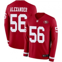 49ers #56 Kwon Alexander Red Team Color Men Stitched Football Limited Therma Long Sleeve Jersey