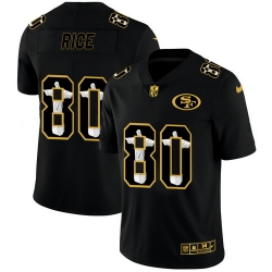 49ers 80 Jerry Rice Black Jesus Faith Edition Limited Jersey