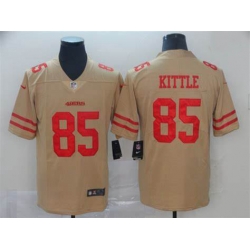 Men Nike 49ers 85 George Kittle Cream Inverted Legend Limited Jersey