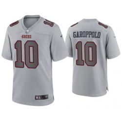 Men San Francisco 49ers 10 Jimmy Garoppolo Grey Atmosphere Fashion Stitched Game Jersey