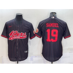 Men San Francisco 49ers 19 Deebo Samuel Black With Patch Cool Base Stitched Baseball Jersey