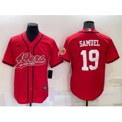 Men San Francisco 49ers 19 Deebo Samuel Red Cool Base Stitched Baseball Jersey