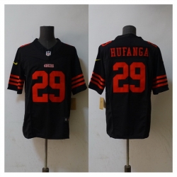 Men San Francisco 49ers 29 Talanoa Hufanga 2023 F U S E  Black Vapor Untouchable Limited Stitched Football Jersey