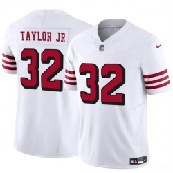 Men San Francisco 49ers 32 Patrick Taylor Jr New White 2024 F U S E  Vapor Untouchable Limited Stitched Football Jersey