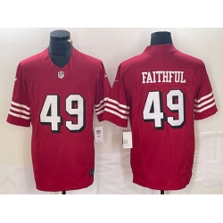 Men San Francisco 49ers 49 Faithful New Red 2023 F U S E  Vapor Untouchable Limited Stitched Football Jersey