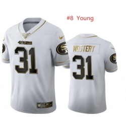 Men San Francisco 49ers 8 steve young White Gold 100th Anniversary jersey