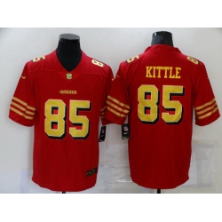 Men San Francisco 49ers 85 George Kittle Red Gold 2021 Vapor Untouchable Stitched NFL Nike Limited Jersey