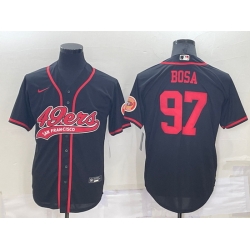 Men San Francisco 49ers 97 Nick Bosa Black Cool Base Stitched Baseball Jersey