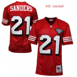 Men San Francisco 49ers Mitchell Red Throwback Jersey