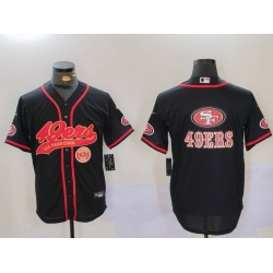 Men San Francisco 49ers Team Big Logo Black With Patch Cool Base Stitched Baseball Jersey 5