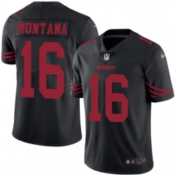 Mens Nike San Francisco 49ers 16 Joe Montana Limited Black Rush Vapor Untouchable NFL Jersey