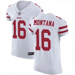 Mens Nike San Francisco 49ers 16 Joe Montana White Vapor Untouchable Elite Player NFL Jersey