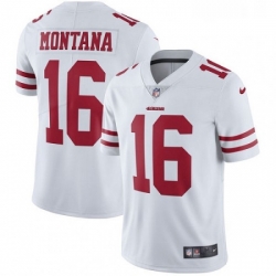 Mens Nike San Francisco 49ers 16 Joe Montana White Vapor Untouchable Limited Player NFL Jersey