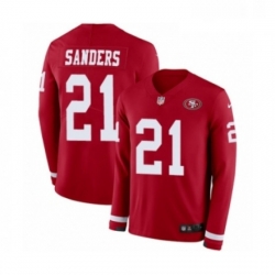 Mens Nike San Francisco 49ers 21 Deion Sanders Limited Red Therma Long Sleeve NFL Jersey