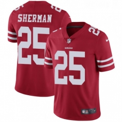 Mens Nike San Francisco 49ers 25 Richard Sherman Red Team Color Vapor Untouchable Limited Player NFL Jersey