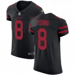 Mens Nike San Francisco 49ers 8 Steve Young Black Alternate Vapor Untouchable Elite Player NFL Jersey