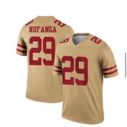 Men's San Francisco 49ers #29 Talanoa Hufanga Gold Inverted Legend Jersey