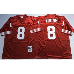 Mitchell And Ness 49ers #8 Steve Young Mens Throwback Stitched NFL Jersey