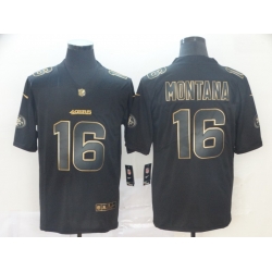 Nike 49ers 16 Joe Montana Black Gold Vapor Untouchable Limited Jersey