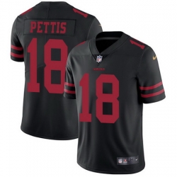 Nike 49ers #18 Dante Pettis Black Alternate Mens Stitched NFL Vapor Untouchable Limited Jersey