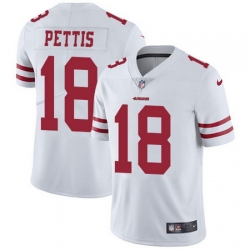 Nike 49ers #18 Dante Pettis White Mens Stitched NFL Vapor Untouchable Limited Jersey