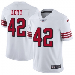 Nike 49ers #42 Ronnie Lott White Rush Mens Stitched NFL Vapor Untouchable Limited Jersey