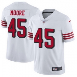 Nike 49ers #45 Tarvarius Moore White Rush Mens Stitched NFL Vapor Untouchable Limited Jersey