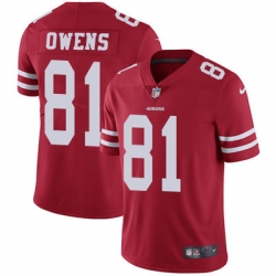 Nike 49ers #81 Terrell Owens Red Team Color Mens Stitched NFL Vapor Untouchable Limited Jersey