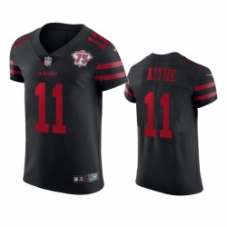 Nike San Francisco 49ers 11 Brandon Aiyuk Black Alternate Men 75th Anniversary Stitched NFL Vapor Untouchable Elite Jersey