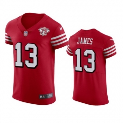 Nike San Francisco 49ers 13 Richie James Red Rush Men 75th Anniversary Stitched NFL Vapor Untouchable Elite Jersey